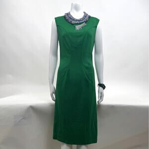 Club Beymen Women's Green Back Zip Sleeveless Dress Size Large